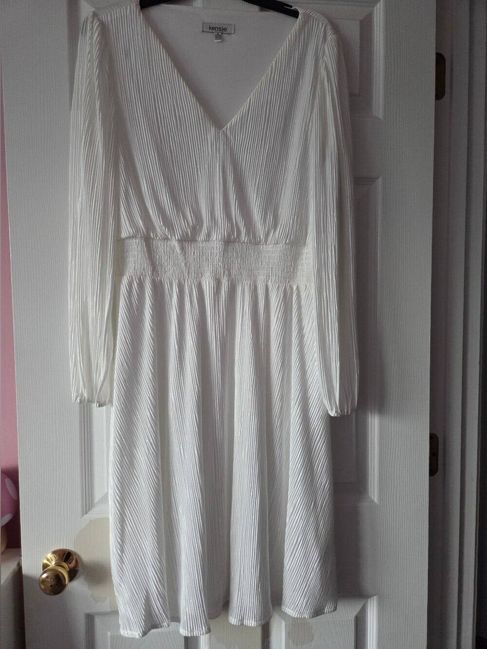 Kensie Women's Pleated V-neck Dress Size 12 NWT